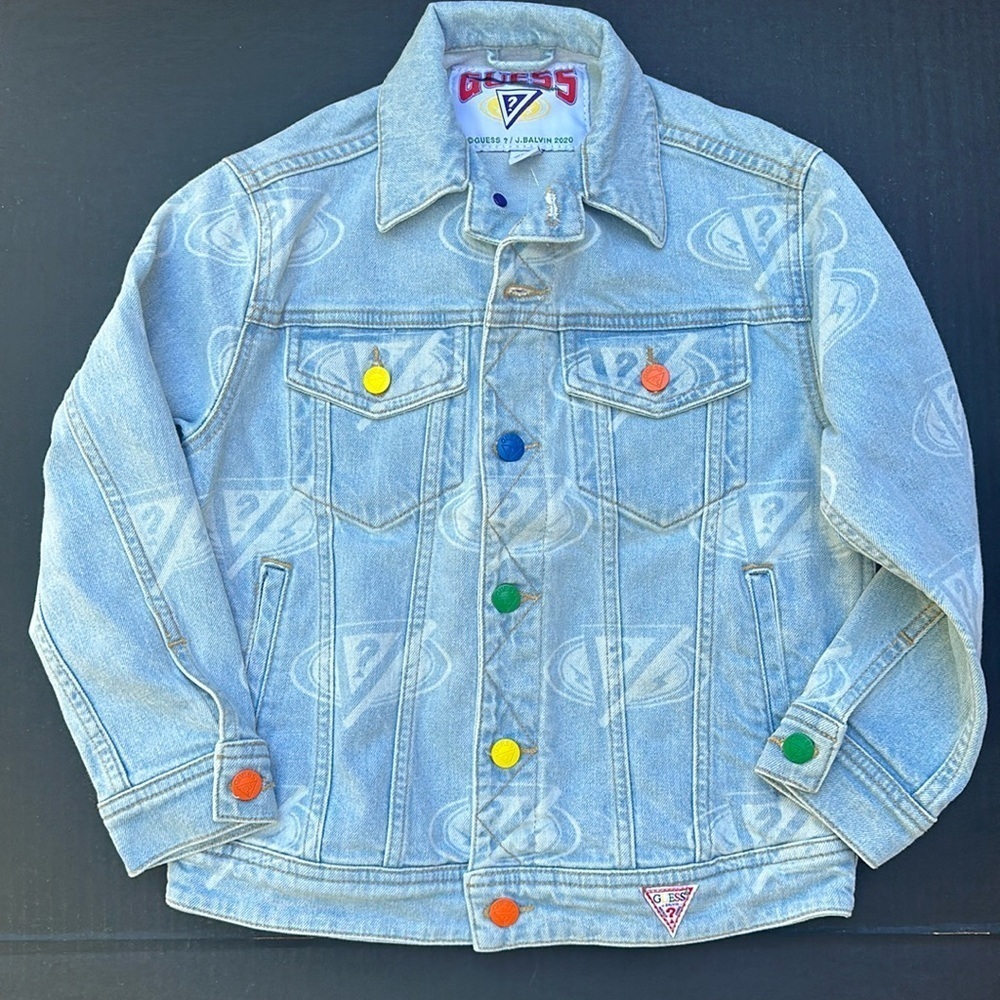 New J BALVIN GUESS Denim Jacket SZ 8